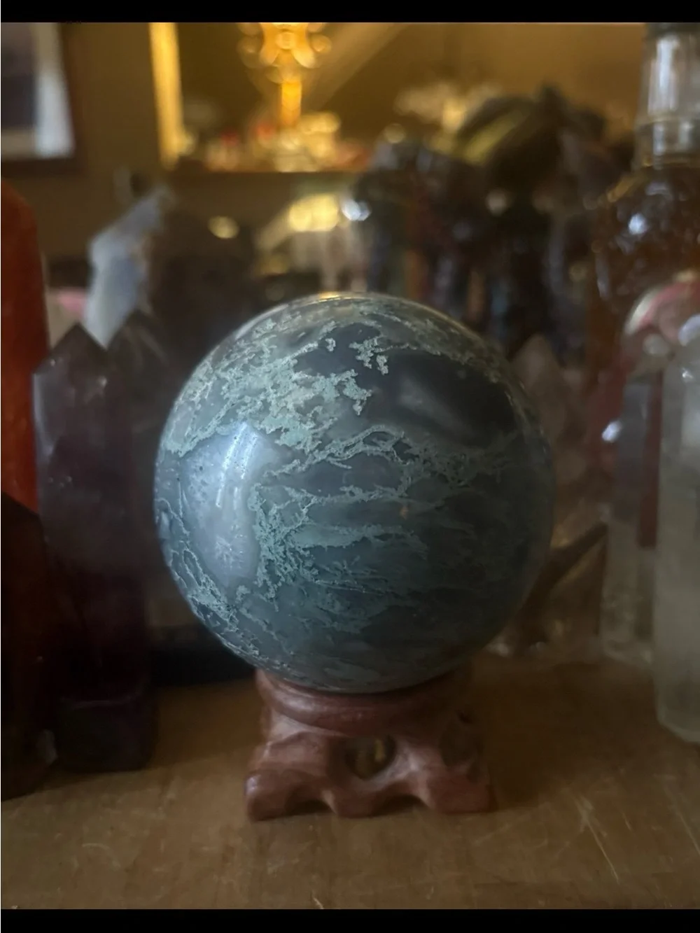 Moss Agate Sphere HQ Madagascar